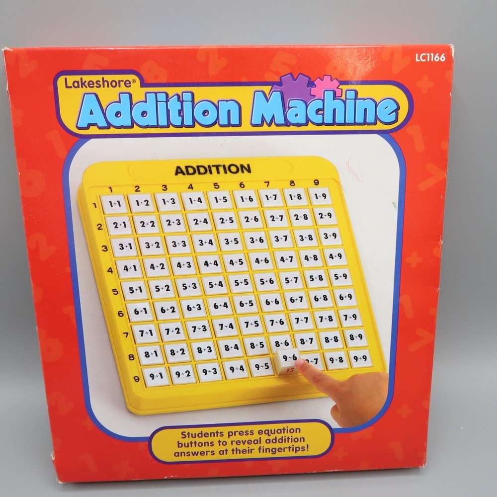 Math Machine Addition Keyboard Press & See Lakeshore Teaching Tool Home School